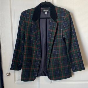 Saddlebred Women's Plaid Jacket - Green and Blue
